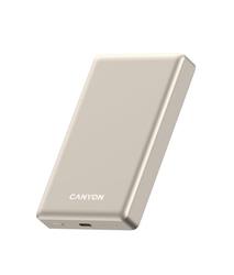 Canyon OnCharge 510, Powerbank, 10.000 mAh, in: USB-C, out: USB-C PD 20W + Wireless Magnet 15W, štíhla, béžová