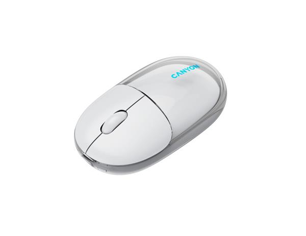 Canyon OnClick 24, 2v1 bezdrôtová optická myš Bluetooth / 2.4 GHz, 1.200 dpi, akumulátor 5.000 mAh, biela