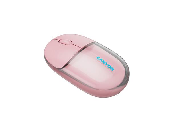 Canyon OnClick 24, 2v1 bezdrôtová optická myš Bluetooth / 2.4 GHz, 1.200 dpi, akumulátor 5.000 mAh, ružová