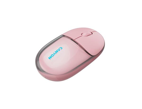 Canyon OnClick 24, 2v1 bezdrôtová optická myš Bluetooth / 2.4 GHz, 1.200 dpi, akumulátor 5.000 mAh, ružová