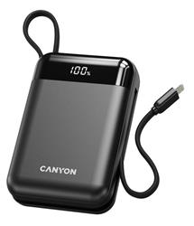 Canyon OnPower 204, Powerbanka, 20 000 mAh, 22.5 W, in/out: USB-C/USB-A, integr. káb. Ligtning+USB-C
