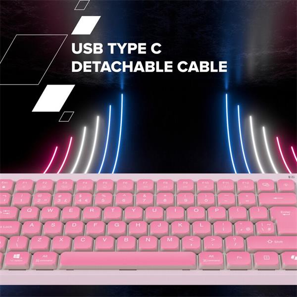 Canyon OnType 10, klávesnica, SK/CZ lokalizácia, mechanická, USB, multimediálna, fialová