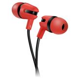 Canyon SEP-4, štýlové slúchadlá do uší, pre smartfóny, integrovaný mikrofón a ovládanie, plochý kábel, červené