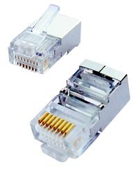CNS tienený konektor Cat5E, STP RJ45-8p8c,15µ" Au, drôt, (100ks) /novy kod SKOEM-IDB0004