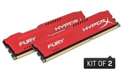 DDR 3.. 8GB . 1600MHz. CL10 Hyper X FURY Red Kingston (2x4GB)