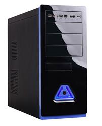 Eurocase ML-5485, 2xUSB, FW, eSATA, leská čierno-modrá, bez zdroja
