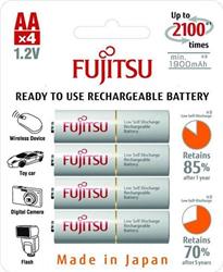 Fujitsu prednabité batérie 1.2V, R06/AA, 1.900 mAh, 2100 nabíjacích cyklov, blister 4ks