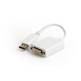 Gembird adaptér DisplayPort v. 1.2 (M) na Dual Link DVI (F) 0.1m kábel, biely