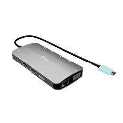 i-tec USB-C Metal Nano 3x Display (DP, HDMI and VGA) Docking Station, Power Delivery 100 W