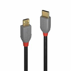 Kábel USB 2.0 Typ C CM/MICRO-B(2.0) 0.5m, High Speed, Anthra Line, čiern