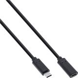 Kábel USB 3.2 Gen 1x2, Typ C CM/CF 1m, 10Gbps, PD 60w 20V3A, čierny, predlžovací