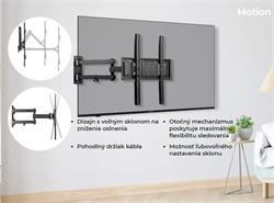 KIVI TV otočný držiak, dve ramená, VESA 100-400 , 32 - 55", čierny