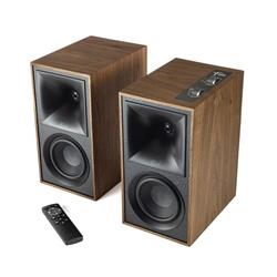 Klipsch The Fives, aktívne reproduktory, 160 W, Bass-reflex, BT, HDMI ARC, USB, Opt., Phono/Line In, hnedá, pár