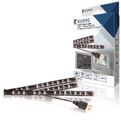 König USB TV náladové osvetlenie, stmievateľné, 2x 45 cm, 1x 90 cm, studená biela