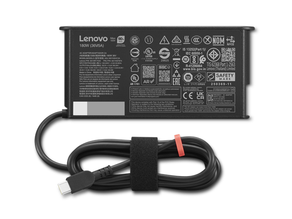 Lenovo 180W, USB-C, AC Adapter, GaN, 1m kabel