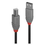 Lindy USB 2.0 A-B M/M 2m, High Speed, čierny, Anthra Line