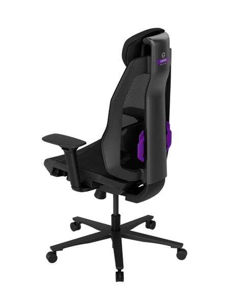 Lorgar PRO CHA51 ergonomická herná stolička, 4D podrúčky, bedrová opora, nastaviteľná opierka hlavy, čierno fialová