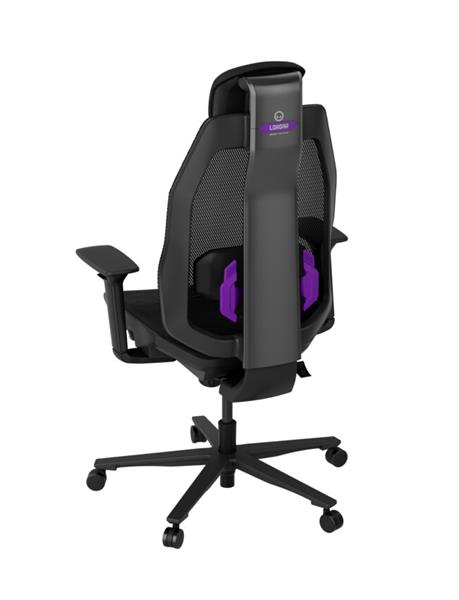 Lorgar PRO CHA51 ergonomická herná stolička, 4D podrúčky, bedrová opora, nastaviteľná opierka hlavy, čierno fialová