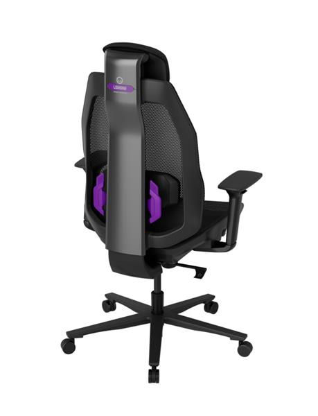 Lorgar PRO CHA51 ergonomická herná stolička, 4D podrúčky, bedrová opora, nastaviteľná opierka hlavy, čierno fialová