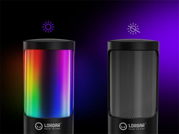 Lorgar SMP40, Profesionálny mikrofón s RGB osvetlením, hliníkovou konštrukciou, dotykovým stlmením a diaľkovým ovládaním