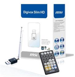 MSI Digivox Slim - DVB-T TV TUNER USB prijímač, black, super slim, HDTV up to 1080i/Teletext, Digital Radio, video recor