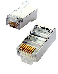 OEM Tienený konektor STP RJ45-8p8c,50µ" Au, drôt, Cat5, (100ks)