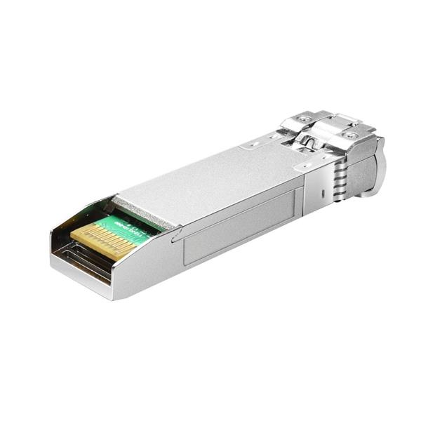 Omada 25GBase-LR SFP28 LC Transceiver SPEC: Dual Rate 25.78 Gbps and 10.31 Gbps, 1310 nm SMF (Single-mode fiber), Duplex