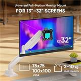 ONKRON Plynový stolný držiak na monitor pre 13 až 32" LED TV/monitory, max 10 kg, biely