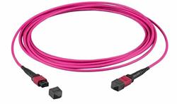 Optický kábel MTP-MTP, 10m Duplex OM4(50/125µm), LSOH, 3mm, Trunk Cable, fialový Typ-B