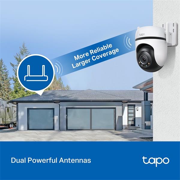 Outdoor Pan/Tilt Security Wi-Fi Camera SPEC: 2K QHD (2560x1440), 2.4 GHz, 2T2R, 2 × External Antennas, 1 × Ethernet Port