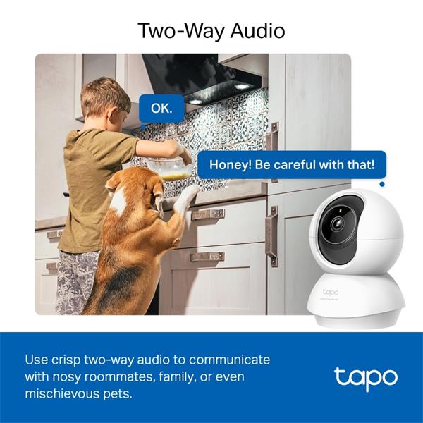 Pan/Tilt AI Home Security Wi-Fi Camera SPEC: 3K 5MP (2880×1620), 2.4 GHz, Horizontal 360o FEATURE: Pan/Tilt, Smart AI D