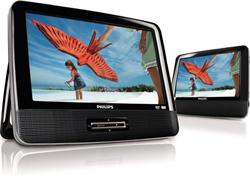 Philips PD9122/12 Prenosný DVD prehrávač s dvoma samostatnými LCD displejmi, 2x 9" (23 cm)