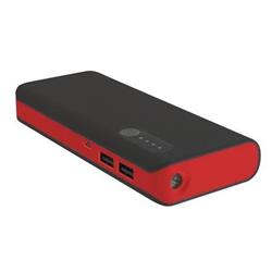 Platinet POWER BANK, 2xUSB port 2.1/ 1A, čierno-červený, 8000 mAh. Externá batéria s nabíjačkou