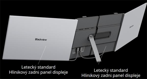 Portable monitor Blackview DCM8 Dual Screen 15.3inch 1920x1200 16:9 LCD 60Hz IPS 178 USB-C 3.1x3, sivo čierny
