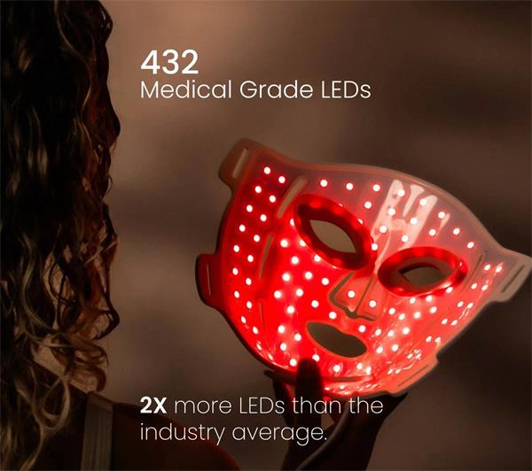 Renpho Rejuven Artemis Blush LED Light Therapy Mask, 432 vysokohustých LED diód, 4 svetelné režimy,5 úrovní intenzity