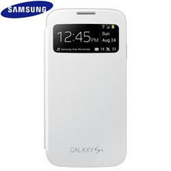Samsung flipové púzdro s oknom S-view pre Galaxy S IV (i9505), biela