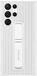 Samsung Tvrdený ochranný zadný kryt so stojanom pre Samsung Galaxy S22 Ultra biely