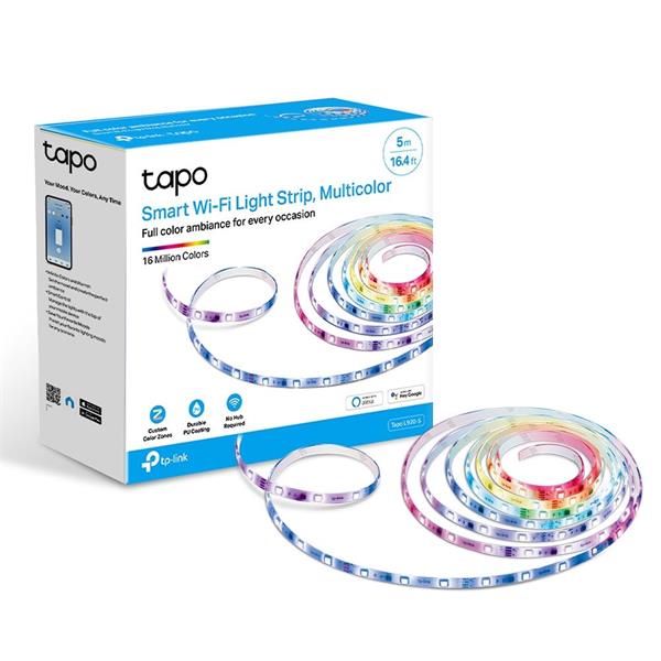 Smart Light Strip, Multicolor SPEC: 2.4 GHz Wi-Fi, 802.11b/g/n, one 16.4 ft/5m RGB+IC LED light strip, 12V/1.5A power ad