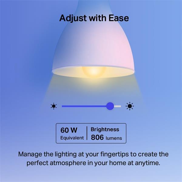 Smart Wi-Fi Light Bulb, Multicolor, 2-Pack SPEC: E27, 220–240 V, Brightness 806 lm, Max Operation Power 8.7W, 16M Multic