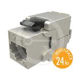 Solarix Keystone Multipack 24 ks - 10G CAT6A STP samořezný SXKJ-10G-STP-BK-SA