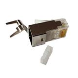 SOLARIX konektor RJ45-8p8c,50µ" Au, drôt/lanko guľatý FTP CAT6A - otvor pre vodič 1,5mm, 1ks