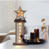 Solight LED vianočná drevená dekorácia, hvězda, 2x AA