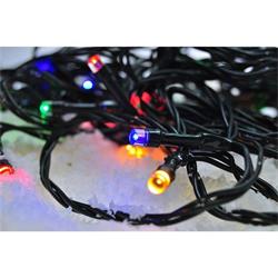 Solight LED vonkajšia vánočná reťaz, 50 LED, 5m, prívod 3m, 8 funkcií, časovač, IP44, viacfarebný