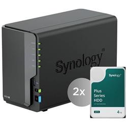 Synology™ DiskStation DS225+, 2-bay NAS, vratane 2ks HDD 4TB (HAT3300-4T), CPU J4125, RAM 2GB, LAN 1x 2.5Gb + 1x 1Gb