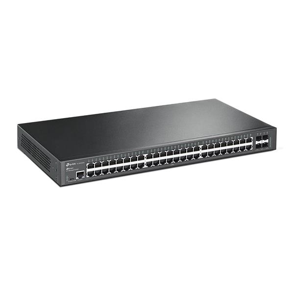 TP-LINK "JetStream™ 48-Port Gigabit L2+ Managed Switch with 4 10GE SFP+ SlotsPORT: 48× Gigabit RJ45 Ports, 4× 10G SFP+