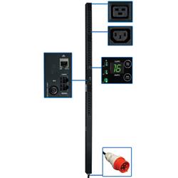 TrippLite 3-Phase Monitored PDU, 11 kW, 36 230V outlets (30-C13, 6-C19) .9m Cord, IEC-309 Red 16A Input, 0U vertical mou