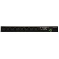 TrippLite Single-Phase Monitored PDU, 20A 240V, 1U Horizontal Rackmount, 8 C13 outlets, C20 input with L6-20P adapter