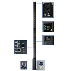 TrippLite Single-Phase Switched PDU, 32A 230V, 0U Vertical Rackmount, 20 C13 and 4 C19 outlets, Blue IEC309 32A, 2P+E in