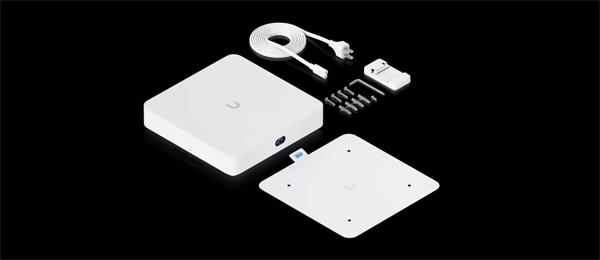 Ubiquiti Compact UniFi Protect NVR with 3.5" HDD support, featuring an integrated 6-port PoE switch, integrated HDMI Vie