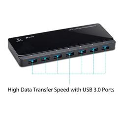 USB 3.0 7-Port Hub with 2 Charging Ports SPEC: 7× USB 3.0 Ports, 2× 2.4A Smart Charging USB Ports, FEATURE: Modern De